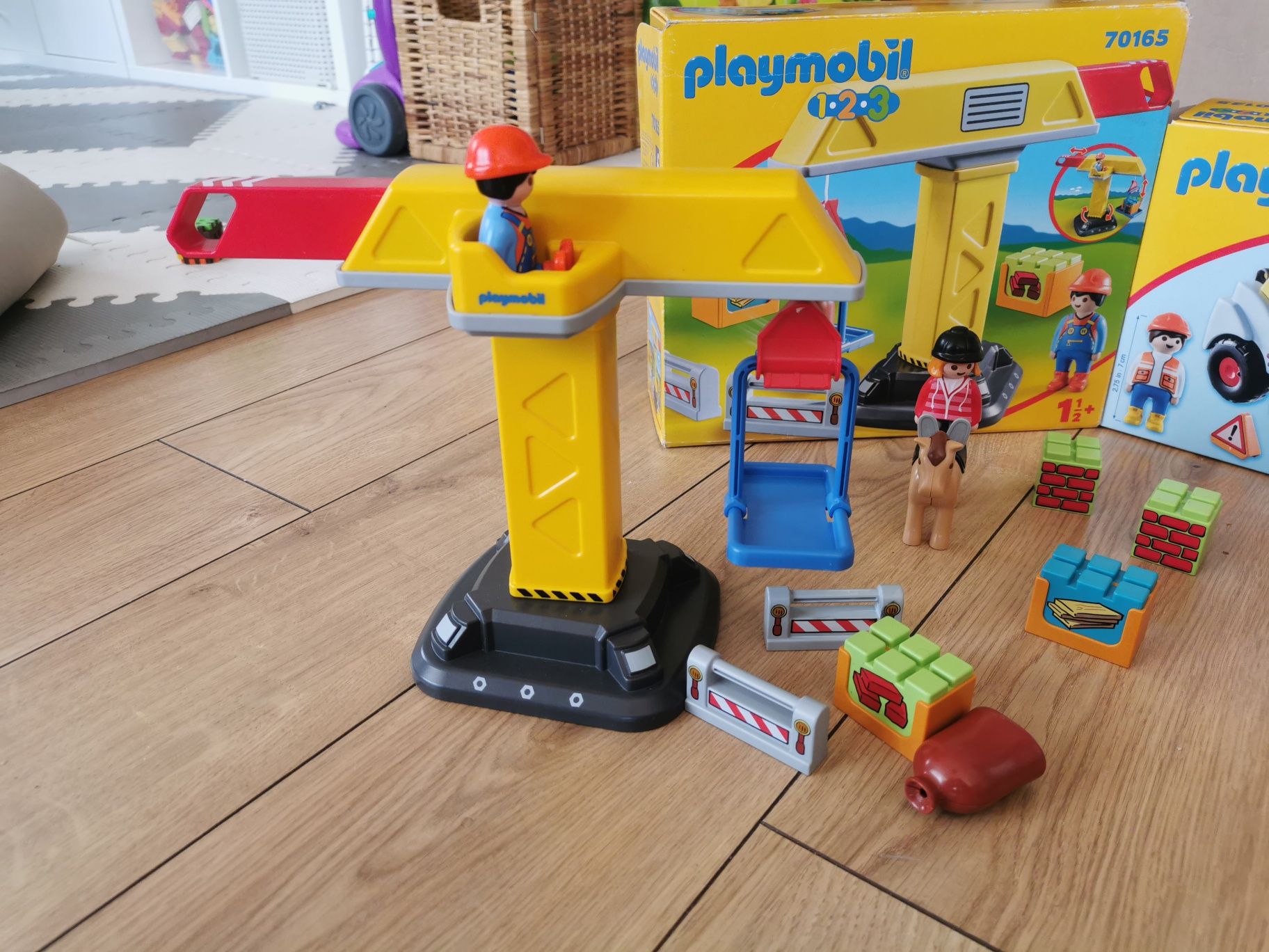 Koparka 70125 i dzwig 70165 playmobil 123 lego duplo cobi 1,5 roku