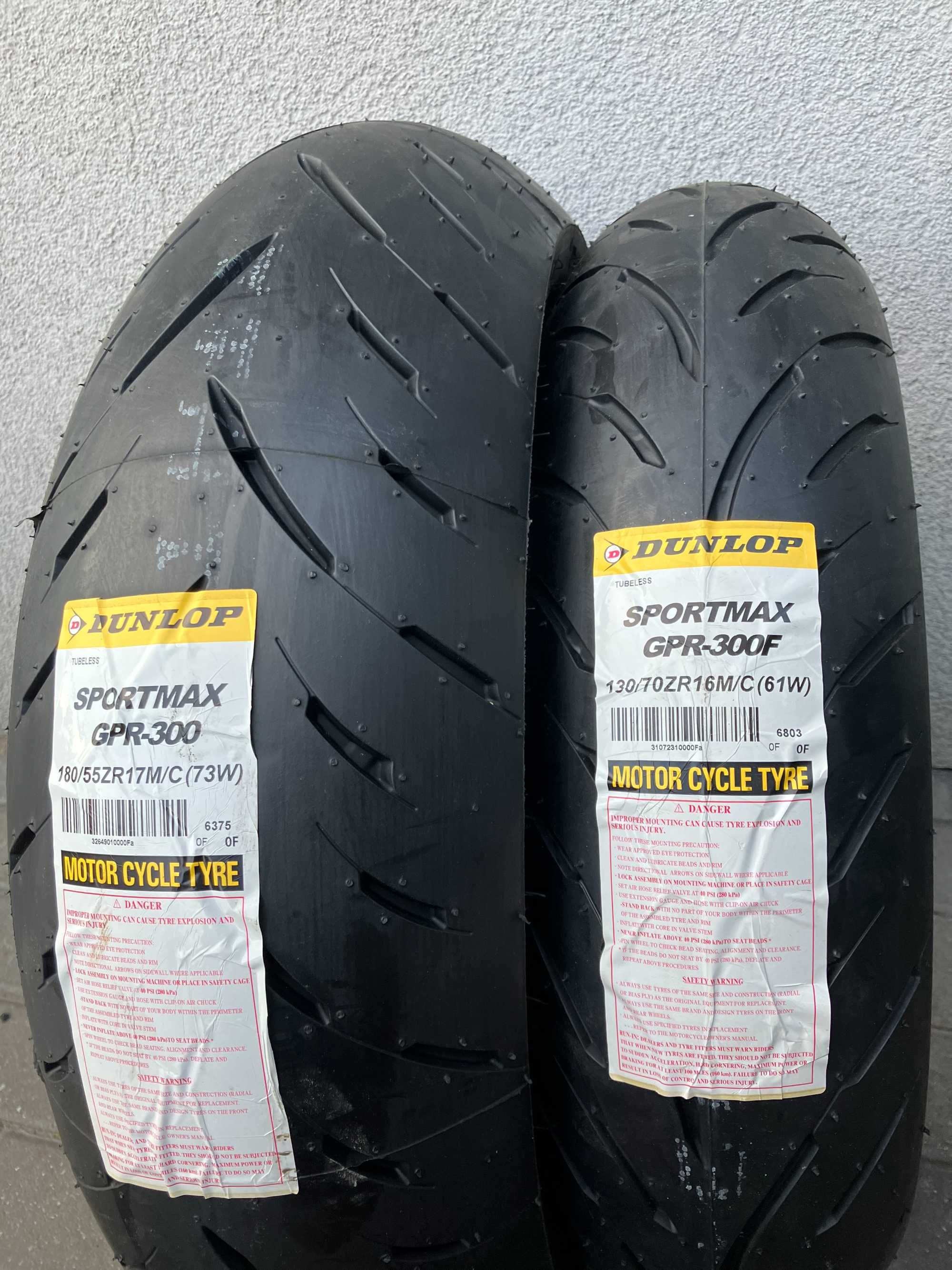 180/55ZR17 + 130/70ZR16 Dunlop SPORTMAX GPR300 TL CBR 900RR CB 600F