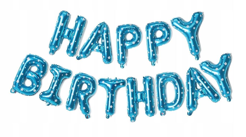 Oro Party Dekoracja Girlanda balonowa Happy Birthday Blue Star 40 cm