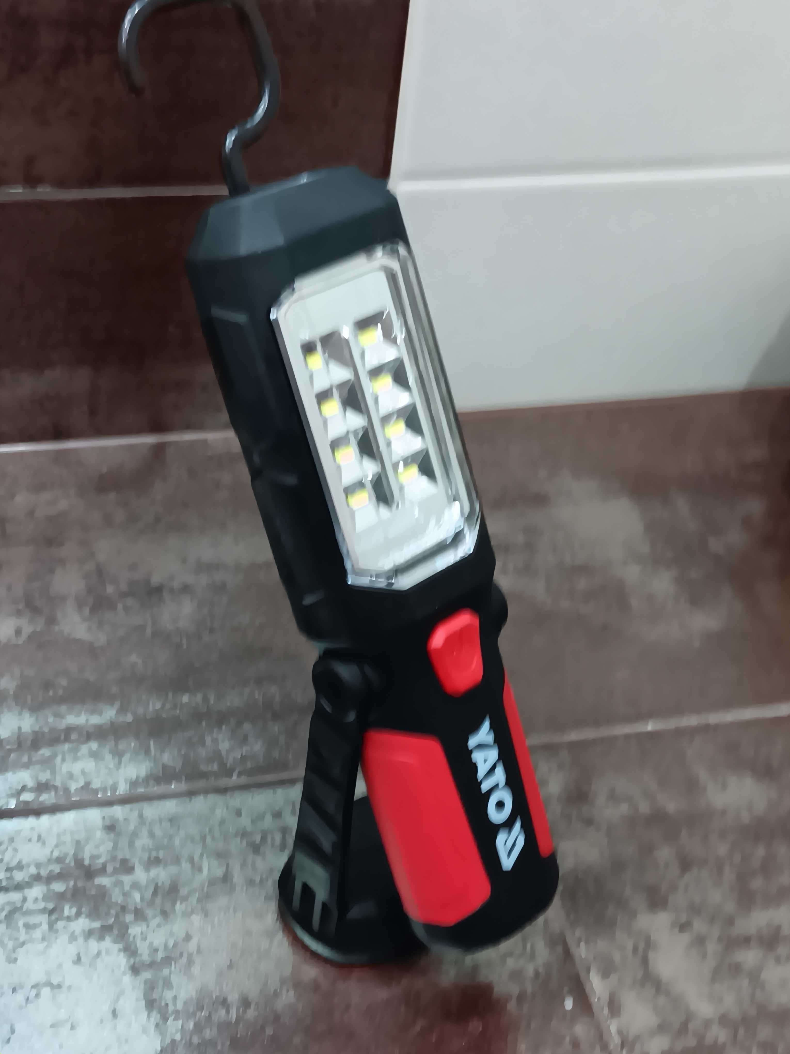 Yato diodowa lampa, latarka warsztatowa wyposażona w 8+1 diod LED