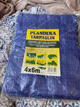 Nowa Plandeka plandeki pe niebieska wzmacniana 4x6 m x2