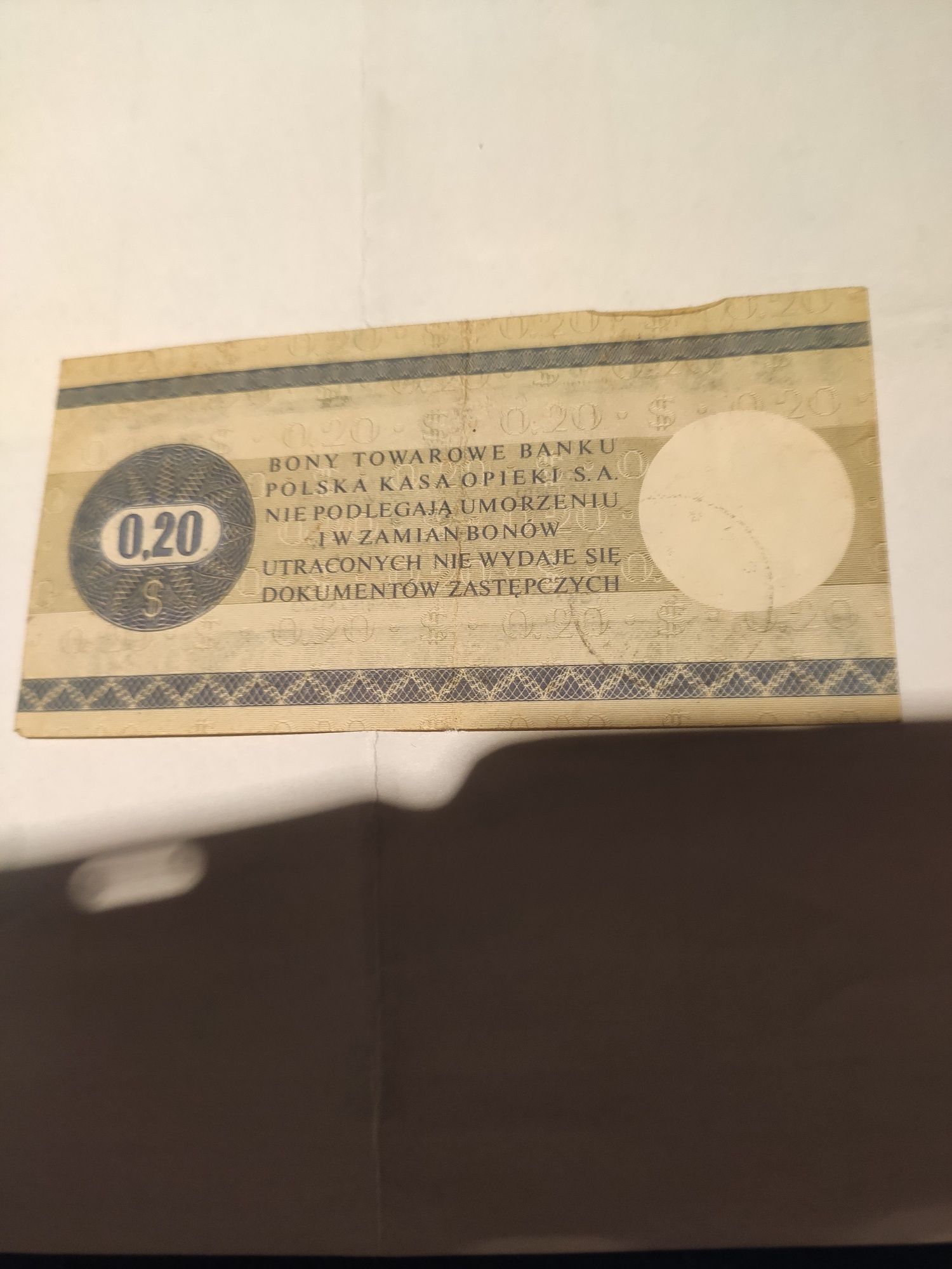 Bon towarowy 20 centów 1979