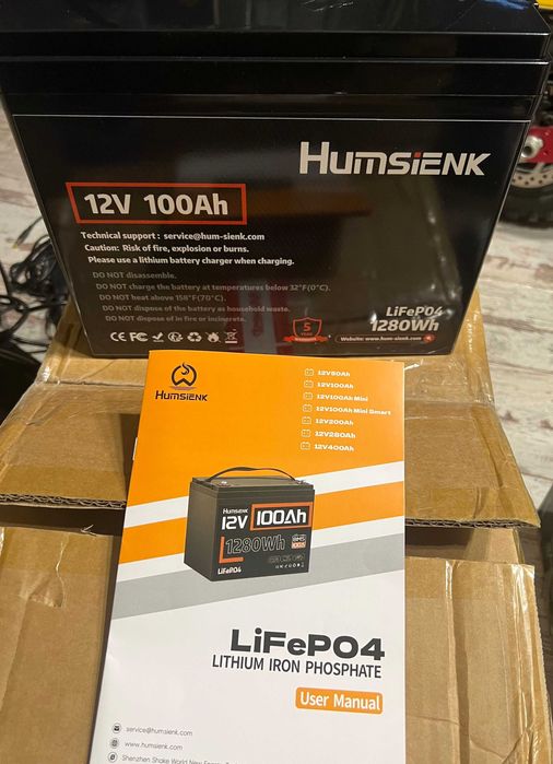 акція нова LiFePO4 батарея Humsienk 12V 100Ah (1280Wh) 6000 цикл США