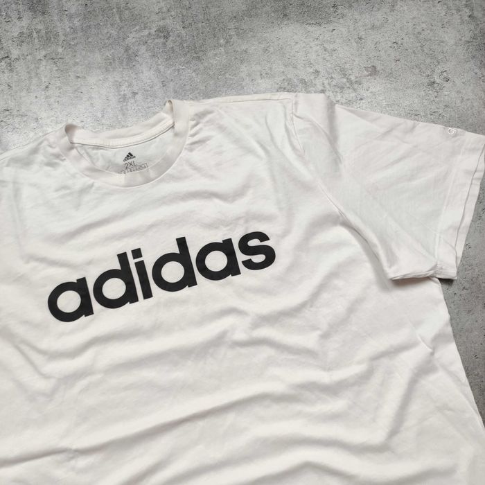 MĘSKA Koszulka PREMIUM Biała Duże Logo Bawełna Adidas Sportswear