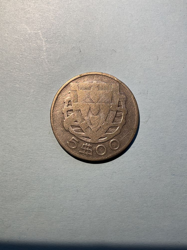 Lote de 5$00, 1937 (escassa) 1940, 1947 e 1951