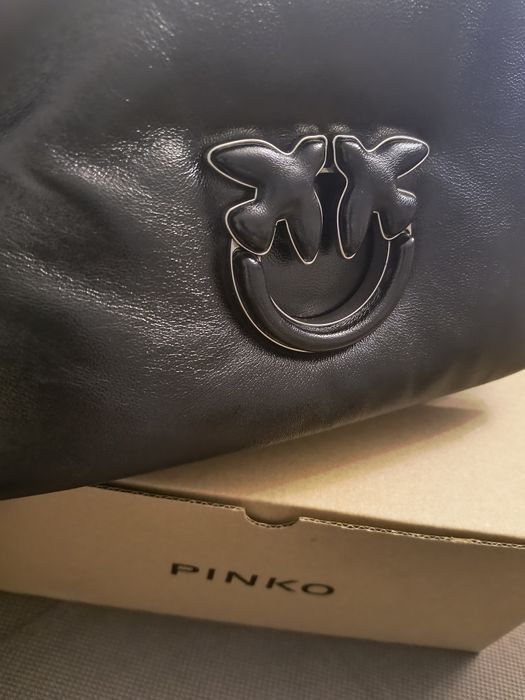 Pinko torebka damska  czarna skóra naturalna większy model nowa