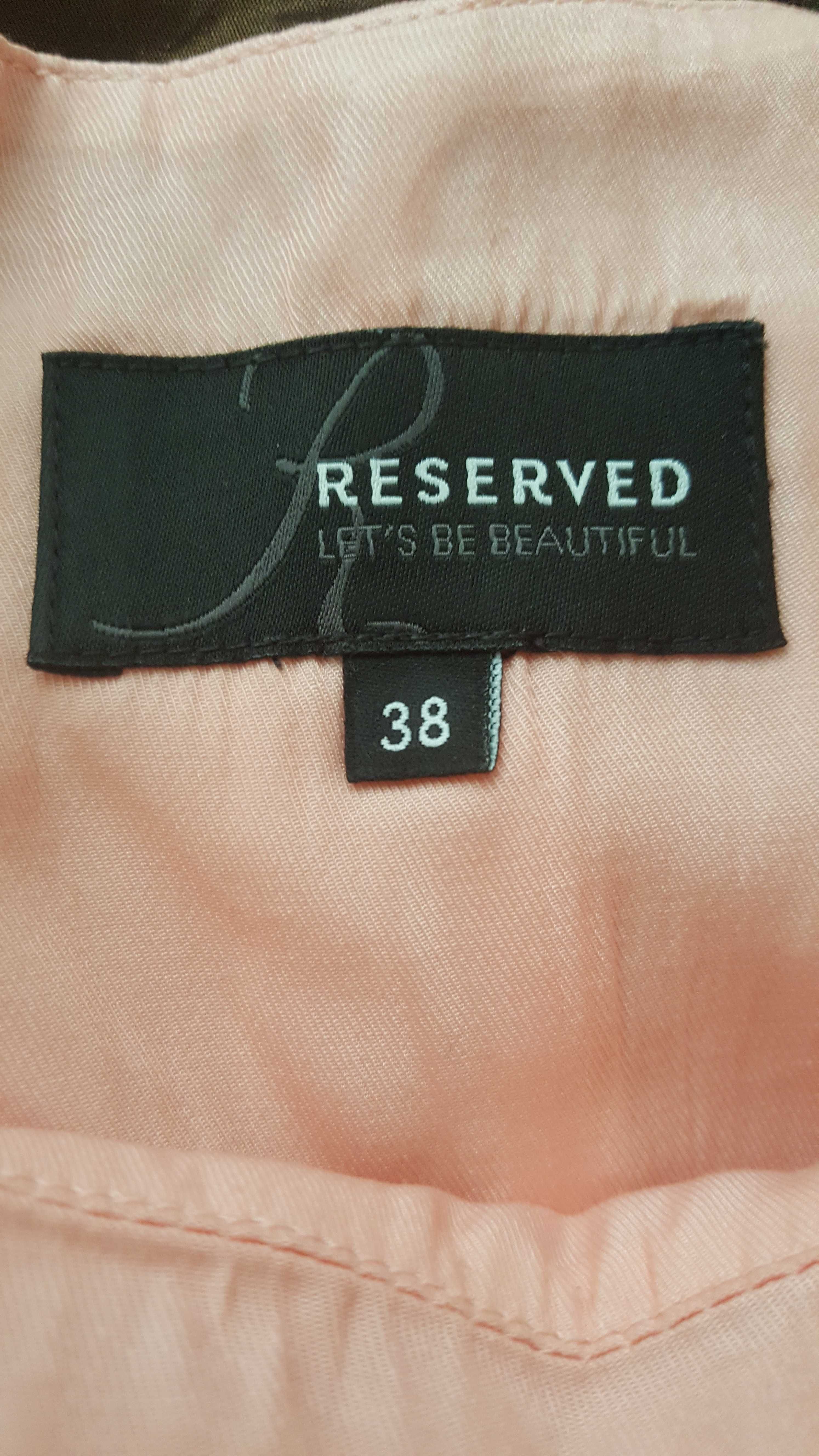 Letnia sukienka Reserved, pudrowy róż, rozmiar 38