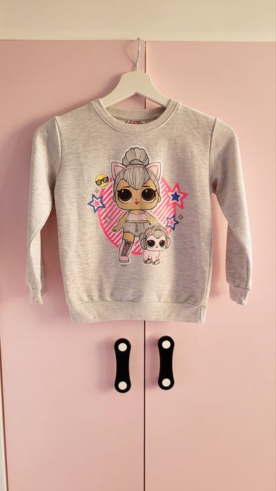Bluza 110/116 LOL Suprise dziewczęca dla dziewczynki szara długi rękaw