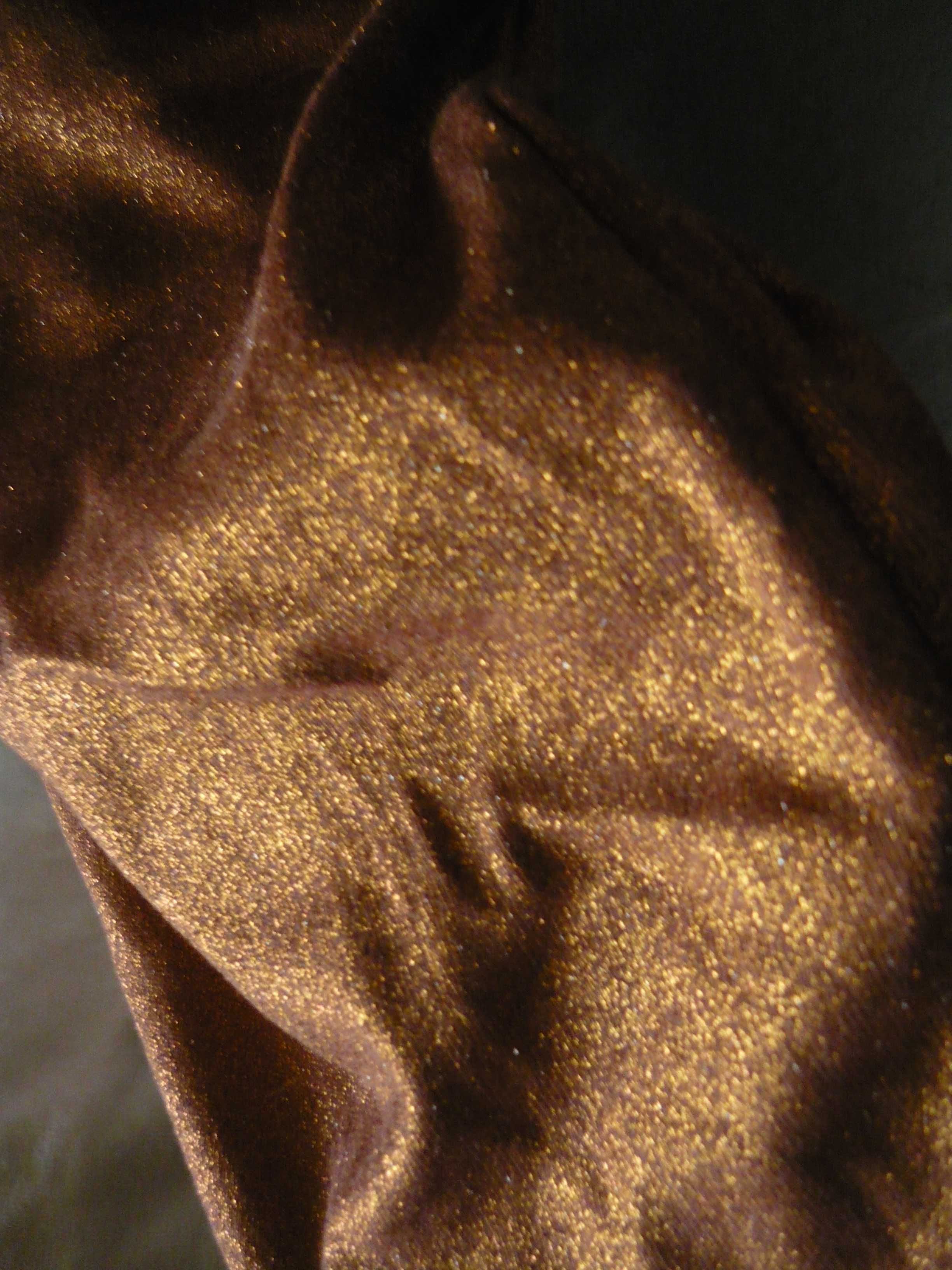 Top, bawełniana koszulka basic w kolorze złoty brąz