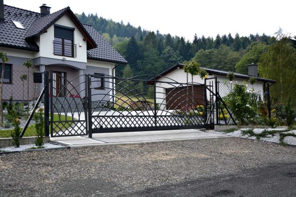 Ogrodzenie panelowe, palisadowe, modułowe - brama przesuwna Wadowice