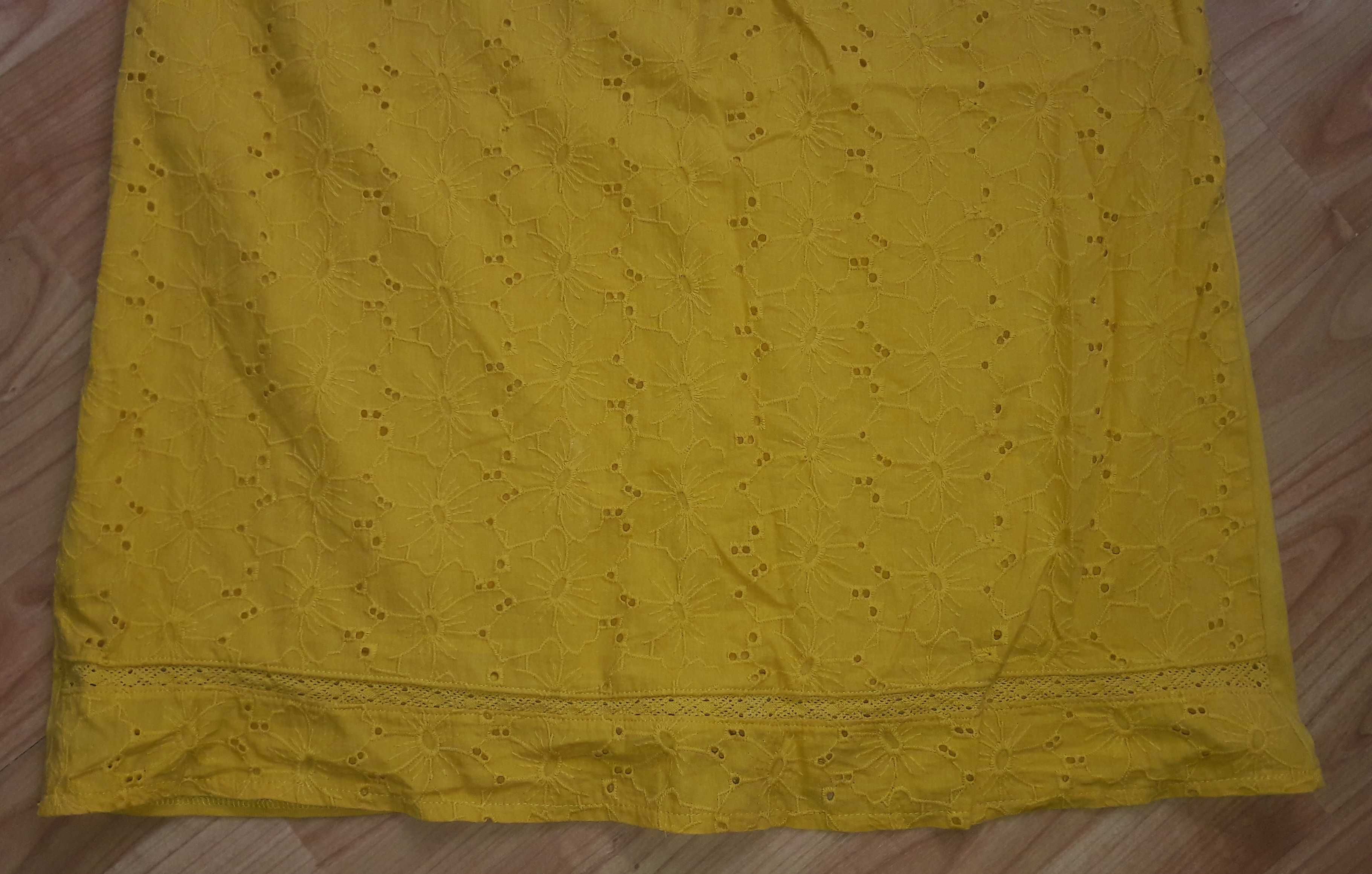 Żółta sukienka ażurowa Sfera Collection L