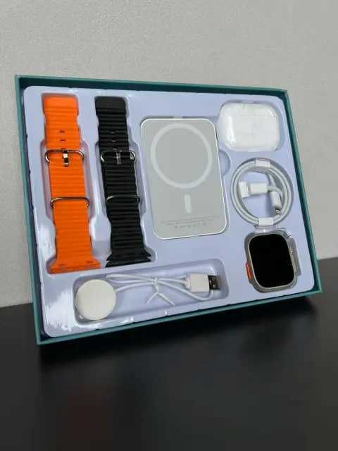 Набір 5 в 1 - smart watch павербанк навушники зарядний пристрій кабель