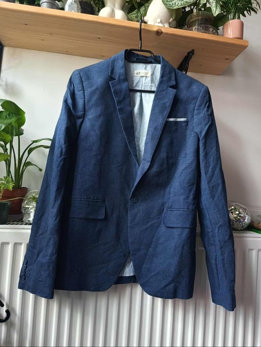 Marynarka granatowa niebieska h&m 170
