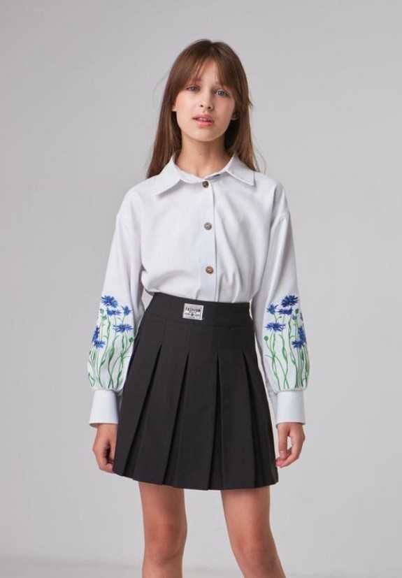 Рубашка вишиванка на дівчинку із льону розмір 122-146