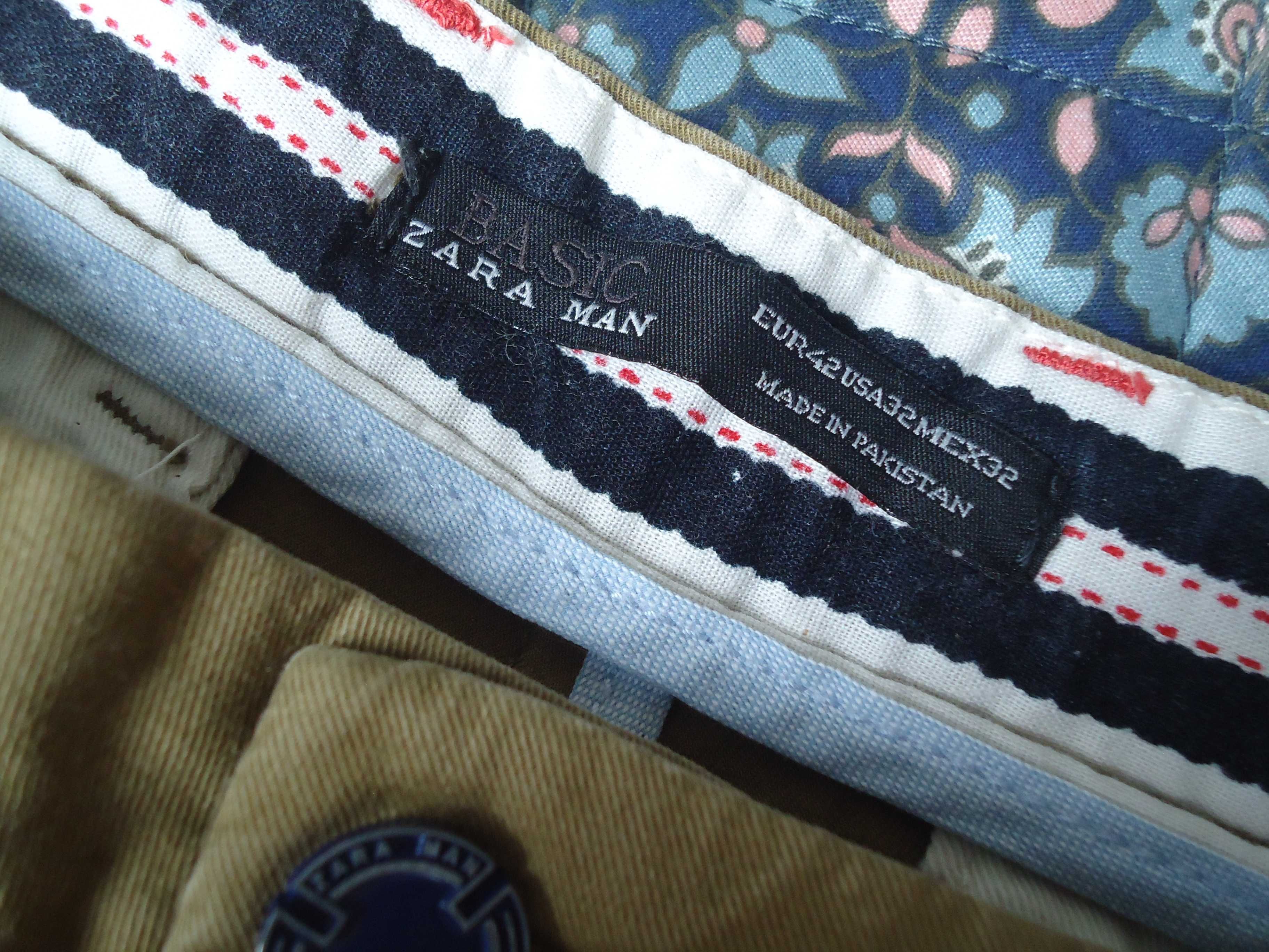 Spodnie chino chinosy materiałowe rurki slim fit beżowe ZARA 92cm pas