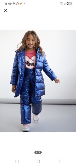 Granatowa zimowa kurtka Sinsay rozm. 134 cm