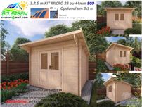 Casa madeira KIT MICRO / Edith 3x2.5m Coberta 9.7m² - 28mm/44mm