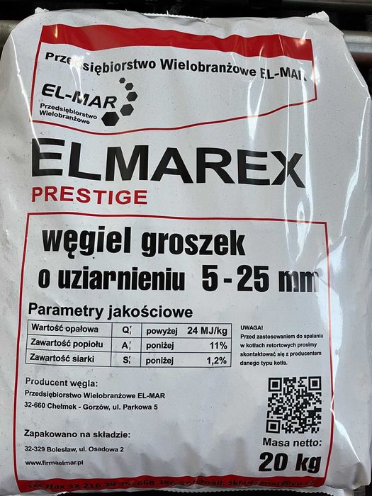 Węgiel groszek Elmarex Prestige workowany