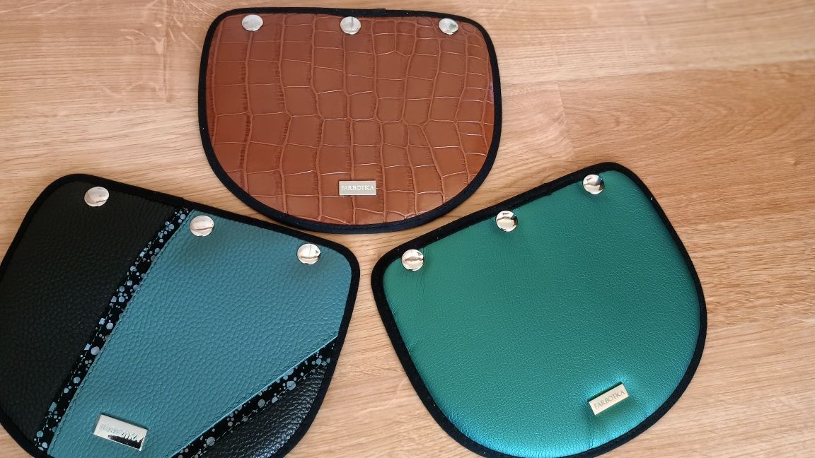Klapki wymienne do torebek marki Farbotka model Smart patchwork, skóra