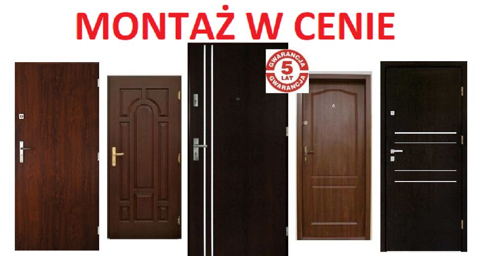 Drzwi zewnętrzne, wewnatrzklatkowe do mieszkania w bloku z montażem.