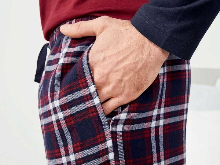 Piżama męska długie spodnie flanela r 56/58 duża