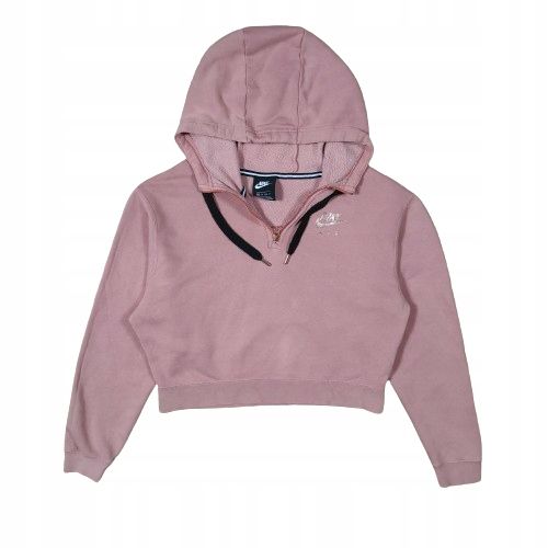 NIKE Bluza Damska Crop Top Oversize z Kapturem Logo r. XS