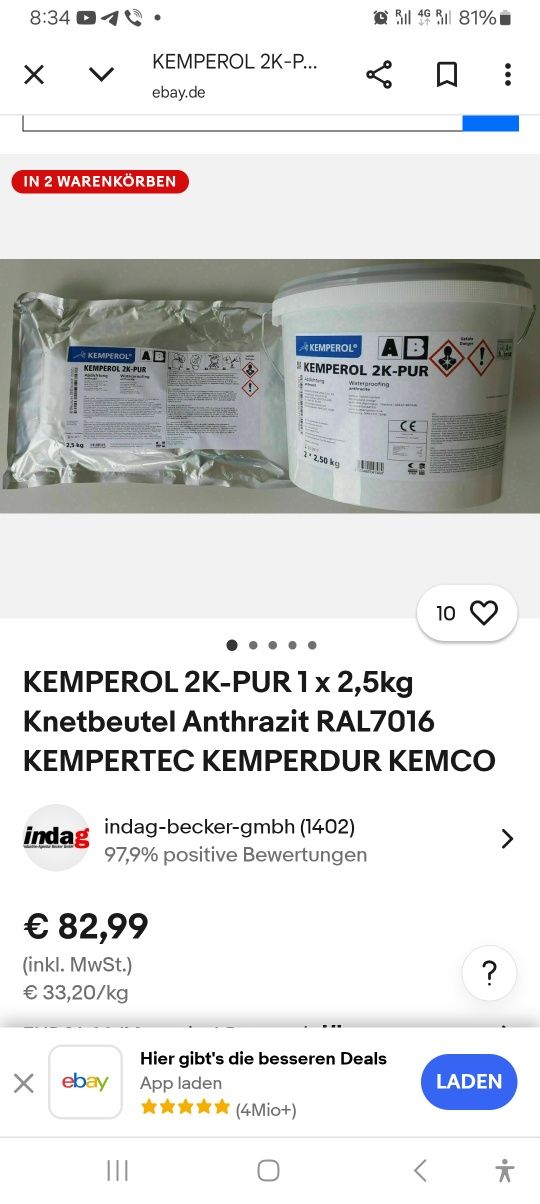 Гідроізоляція kemperol 2k pur