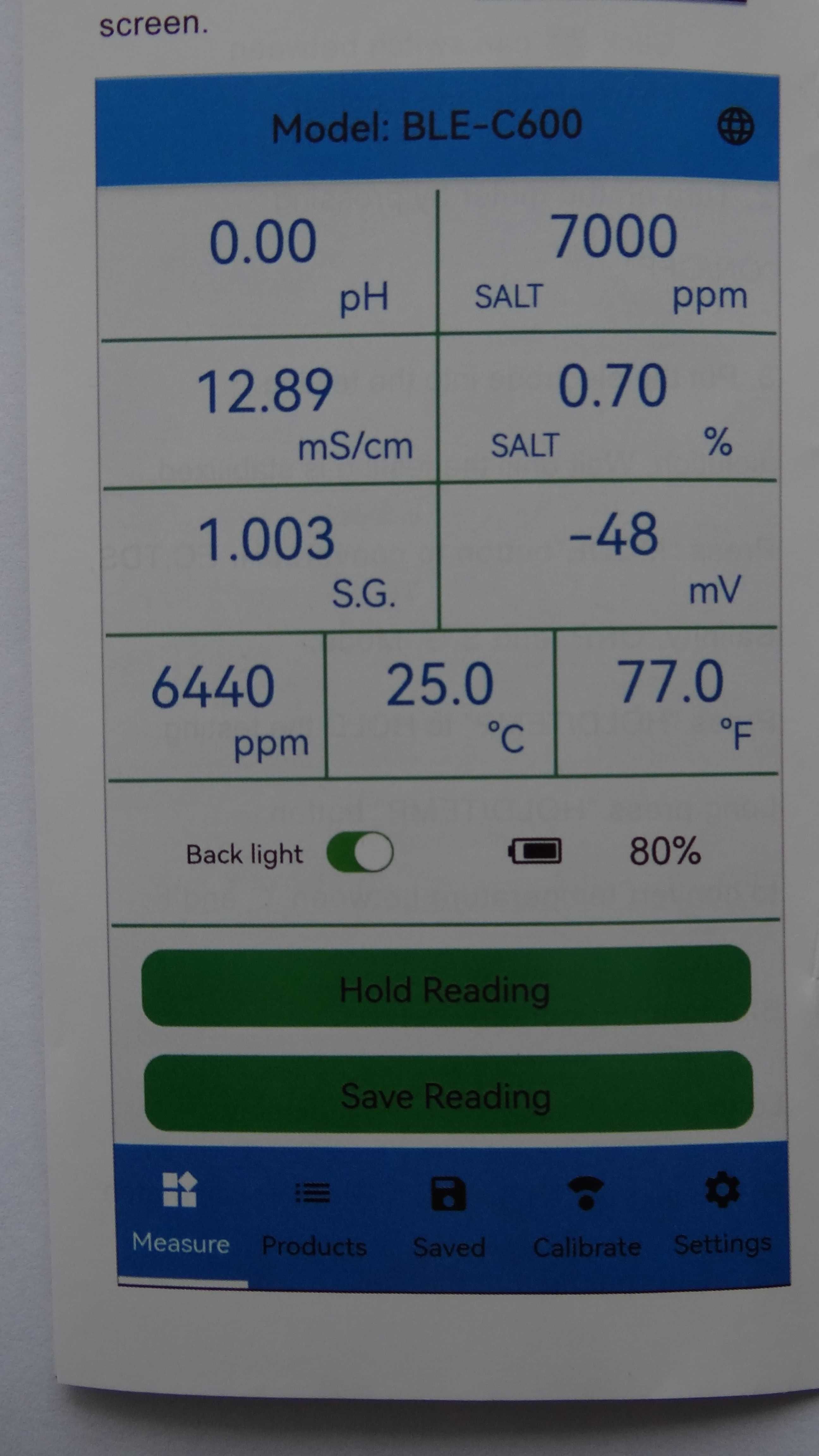 Wielofunkcyjny tester jakości wody 7 w 1 miernik pH BLE-C600
