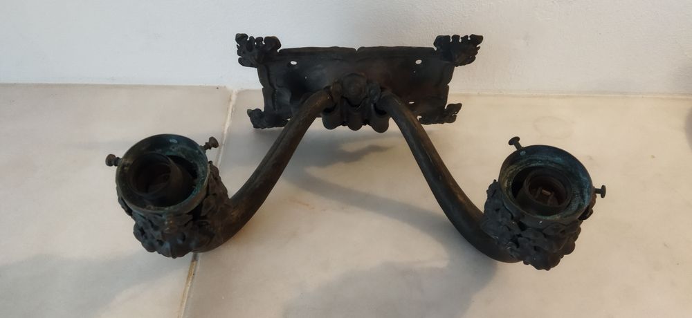 Candeeiro parede antigo latão