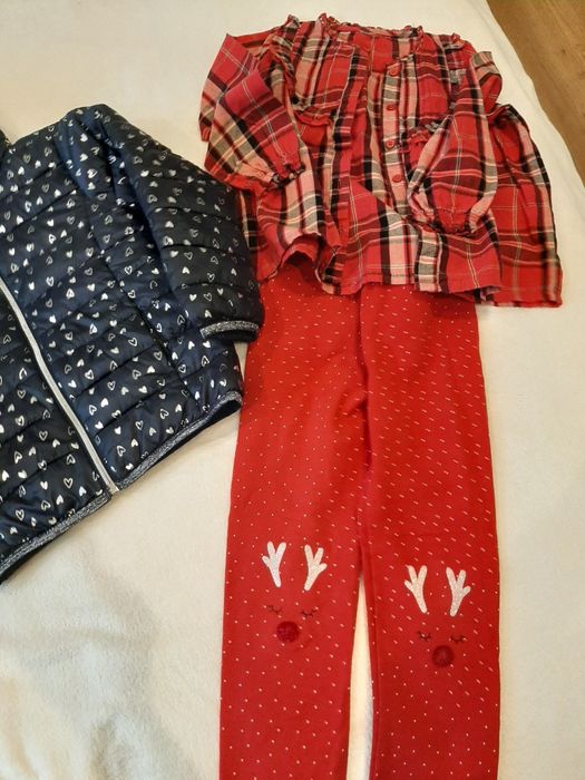 Zestaw świąteczny ciuszków r.116 dla dziewczynki