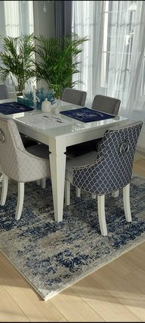 Stół rozkładany biały klasyczny, hampton, luksusowy