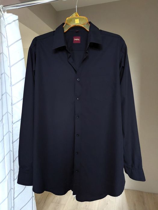 Koszula męska czarna elegancka 44 Omega