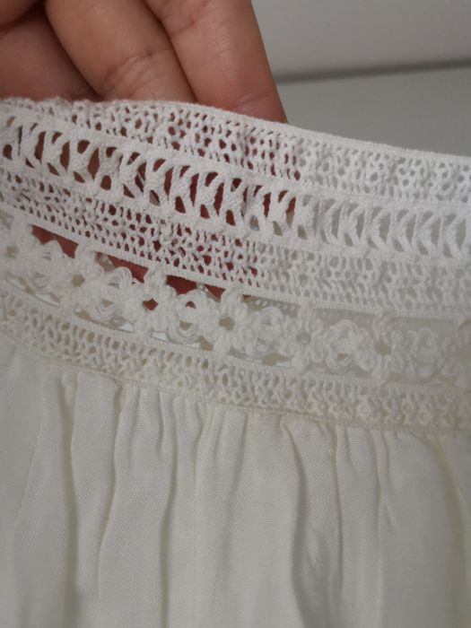 Nowa, śliczna kremowa bluzka wiskoza hiszpanka ażurowa 40