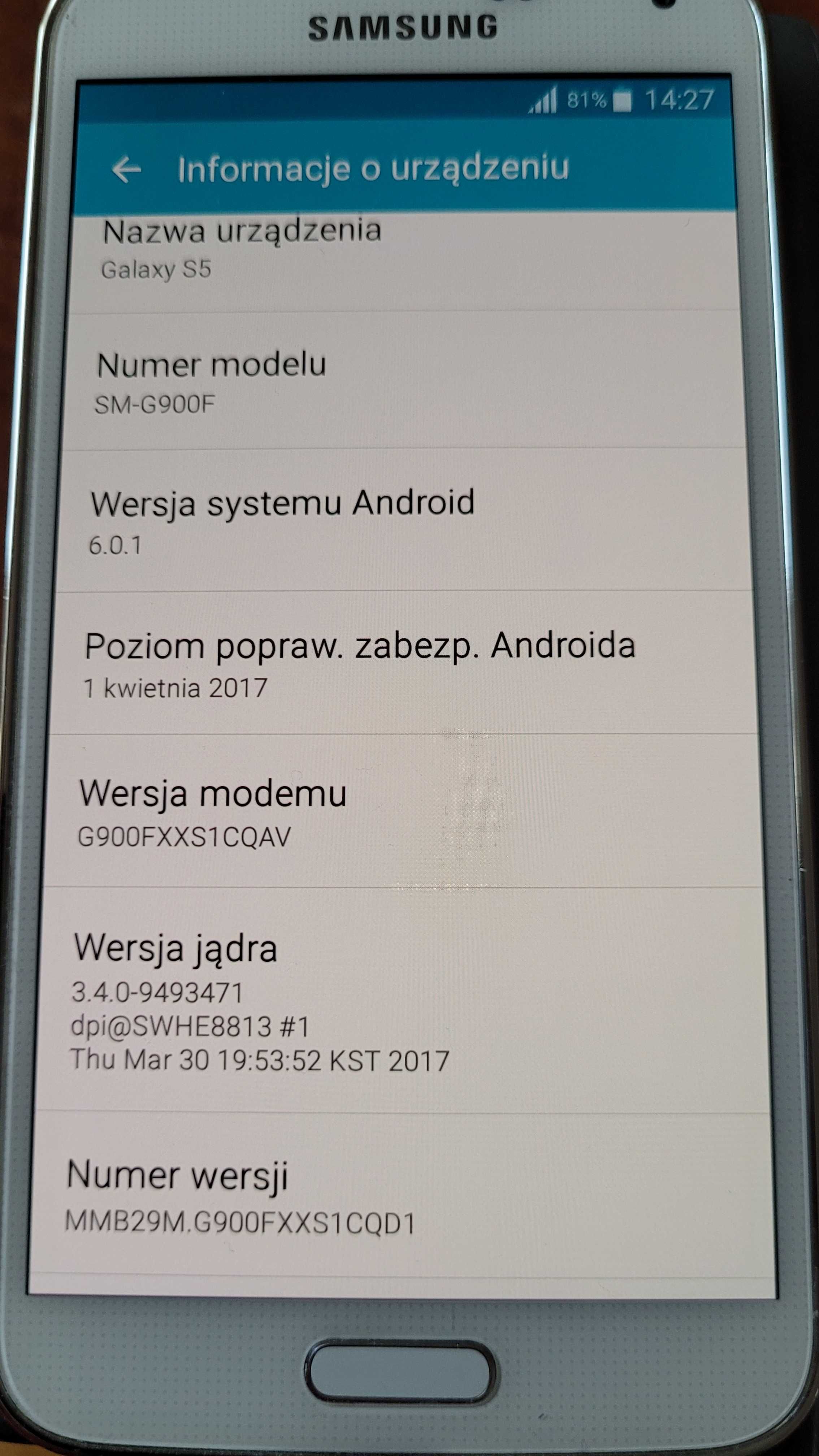 Samsung Galaxy S5 LTE SM-G900F Biały/Czarny/Złoty NOWY