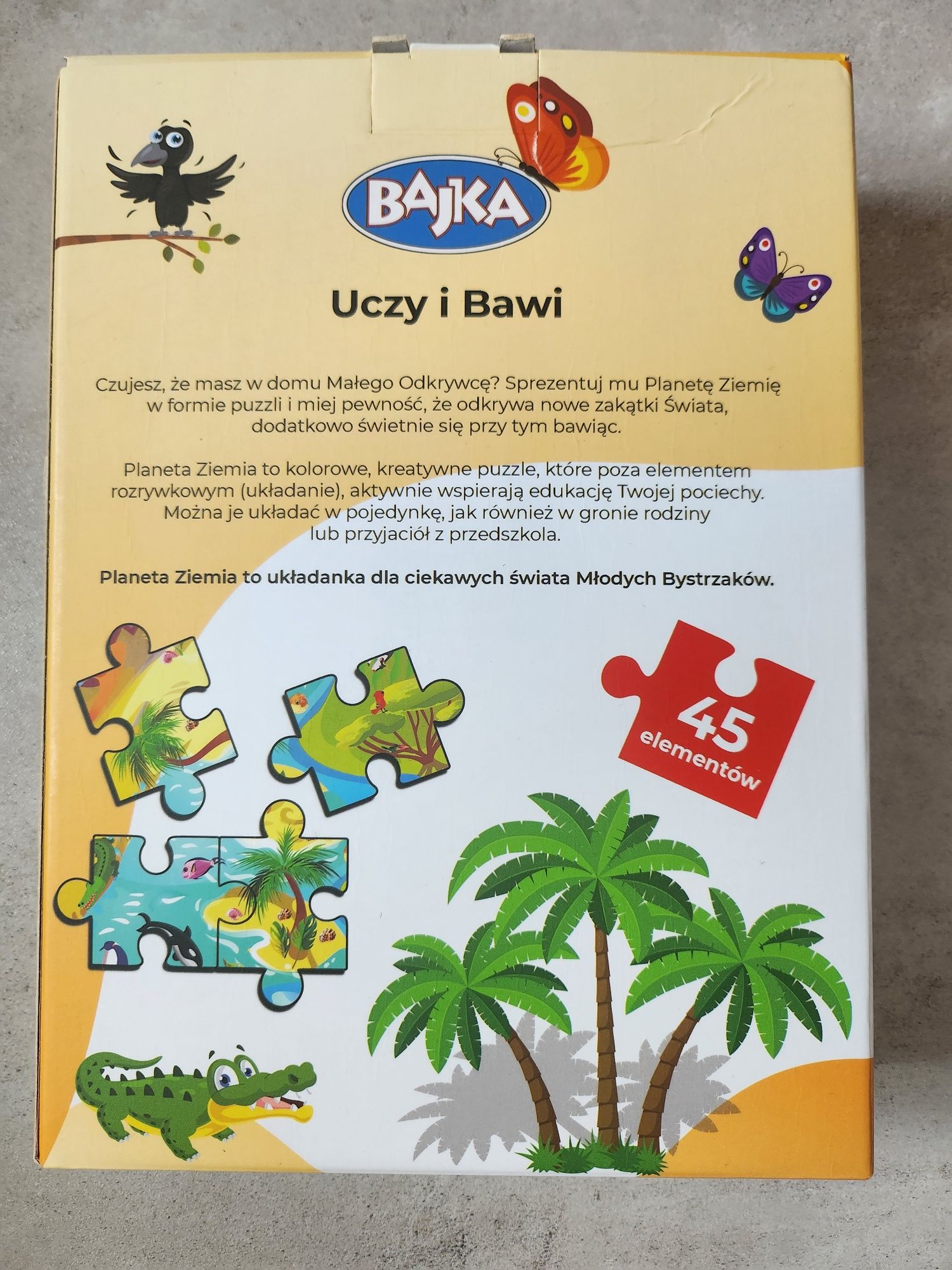 Puzzle koło 45 elementów planeta ziemia Bajka