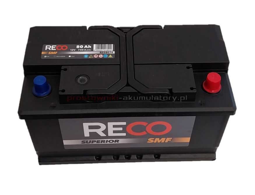 Akumulator RECO 80Ah 740A Budowlanych 6