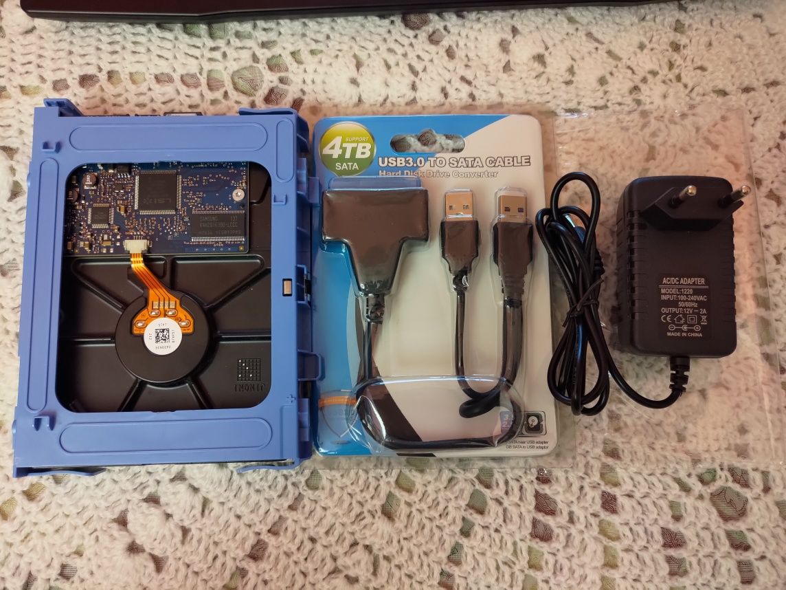 Адаптор SATA USB 3.0 з блоком живлення для HDD SSD 2.5" 3.5"