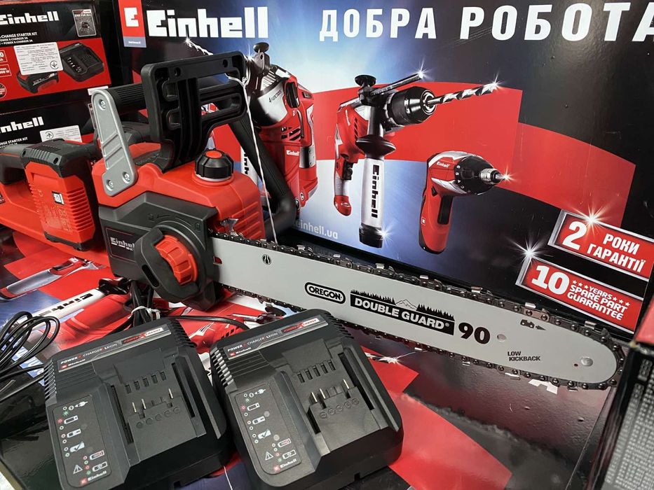 Пила цепная бесщеточная Einhell GE-LC 36/35 Li-Solo + 2 набора 4,0 Ah