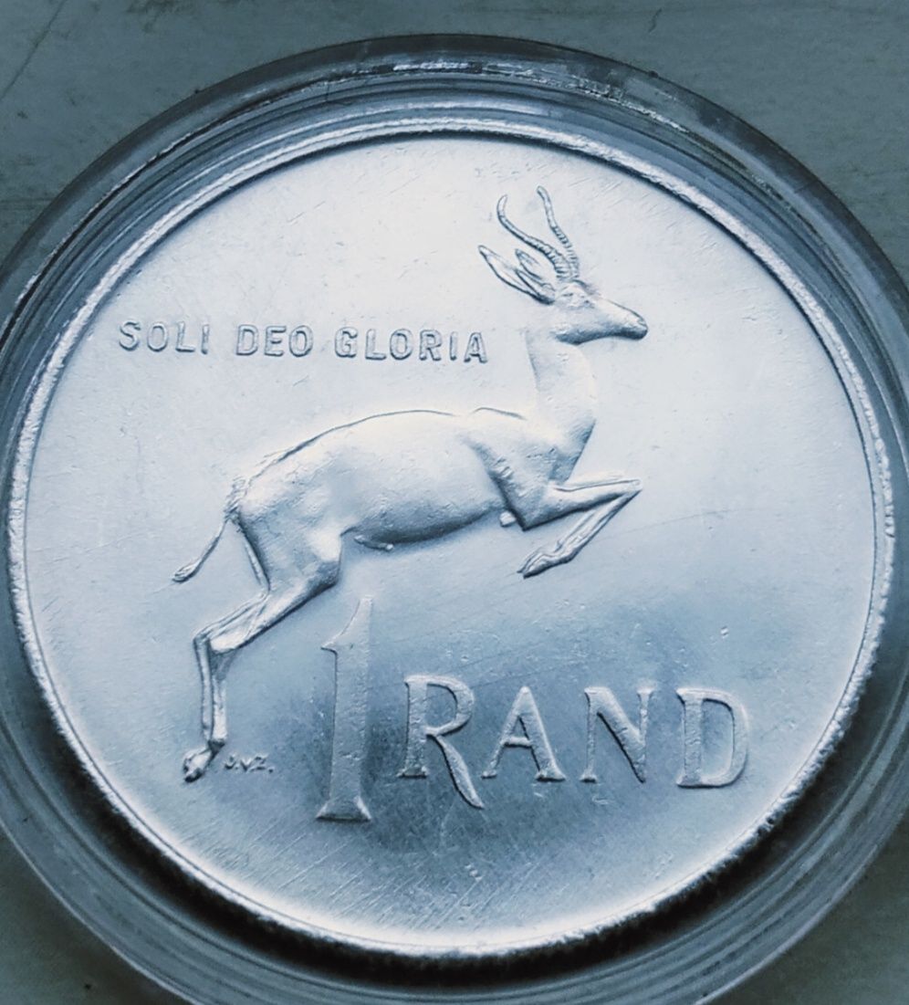 RPA Afryka Południowa 1 Rand 1967 r srebro rzadka