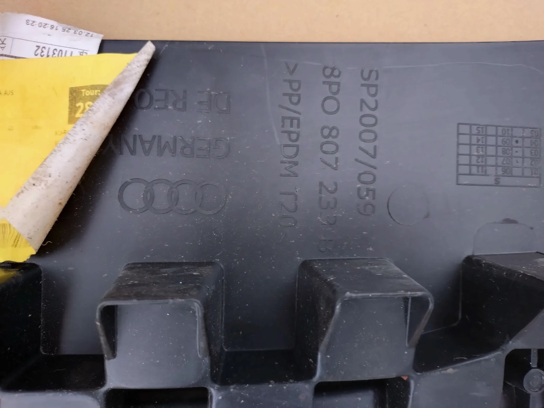 AUDI A3 S3 8PO - PŁYTA PODŁOGA W ZDERZAK PRZÓD 8P0807233B ORYGINAŁ! NOWA!