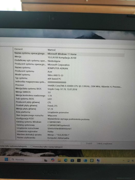 Sprzedam laptopa Acer Nitro 5