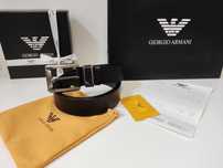 Emporio Armani Męski pasek firmowy, skóra naturalna 403