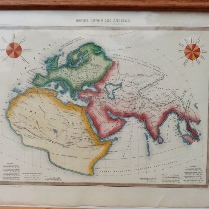 Piękny antyk 1846 mapa francuska