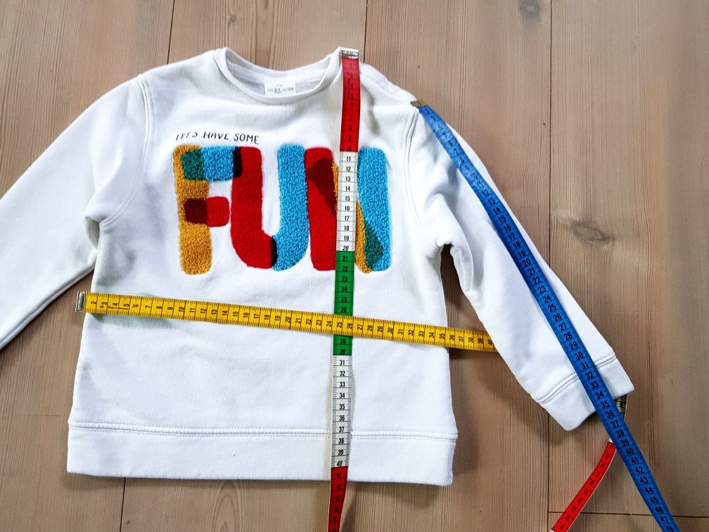 ZARA bluza sweatshirt napisem FUN 104 3d chenille next gap