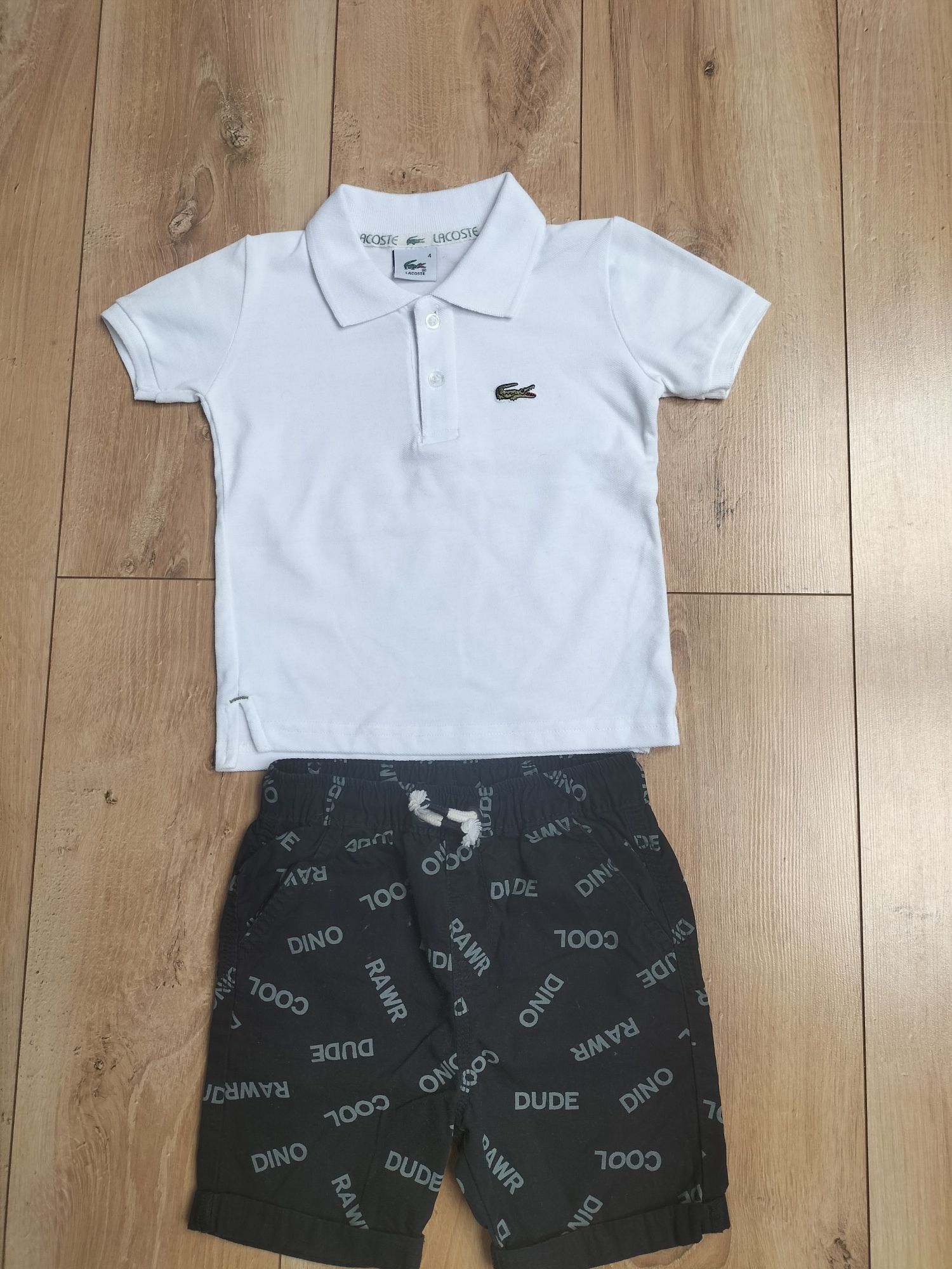 Koszulka polo Lacoste krótkie spodenki zestaw r.98/104