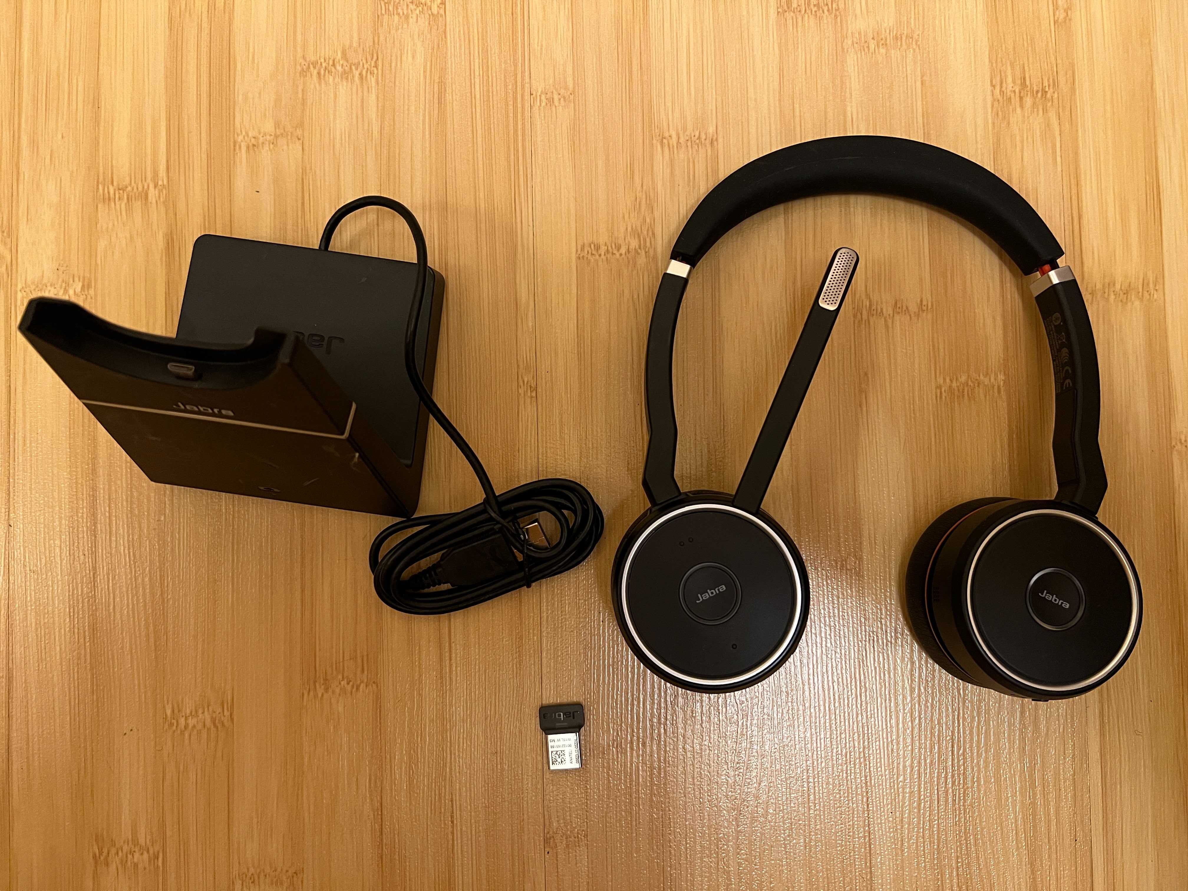 Професійна гарнітура Jabra Evolve 75 активне шумоподавлення, стенд