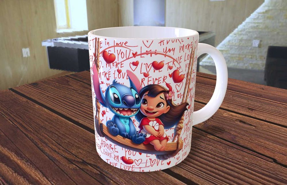 Caneca personalizada Lilo-Stitch-Dia Dos Namorados Novo
