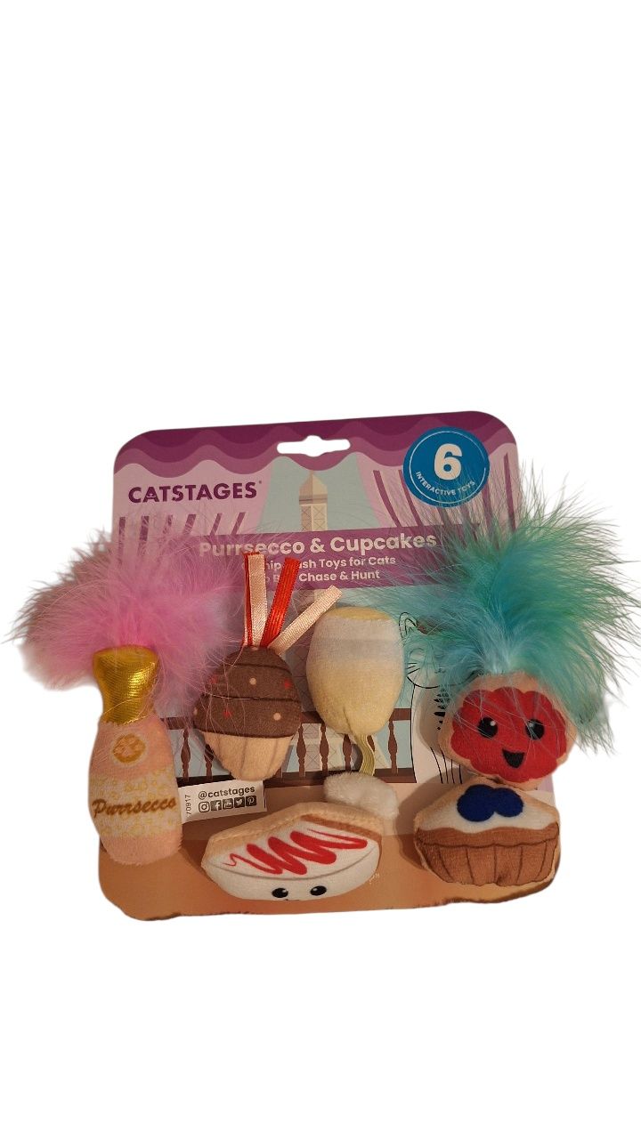 Zestaw 6 zabawek dla kota z kocimiętką PURRSECCO & CUPCAKES z USA