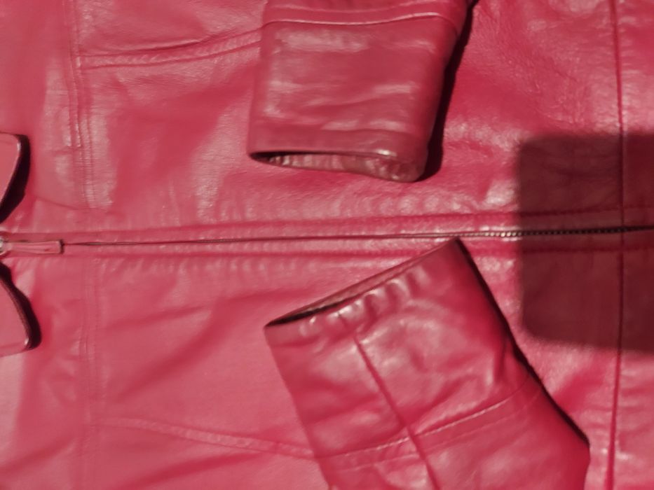 Casaca Bordeaux de pele da Cuir de Paris, tamanho S