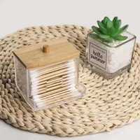 Pudełko na Patyczki Higieniczne z bambusową przykrywką
